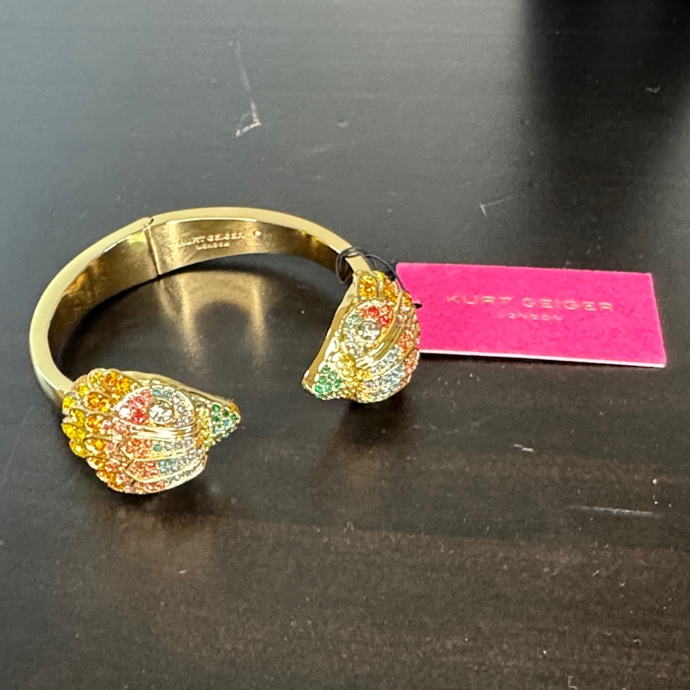 Kurt Geiger NWT Gold-Tone Multicolor Crystal Cuff Bracelet